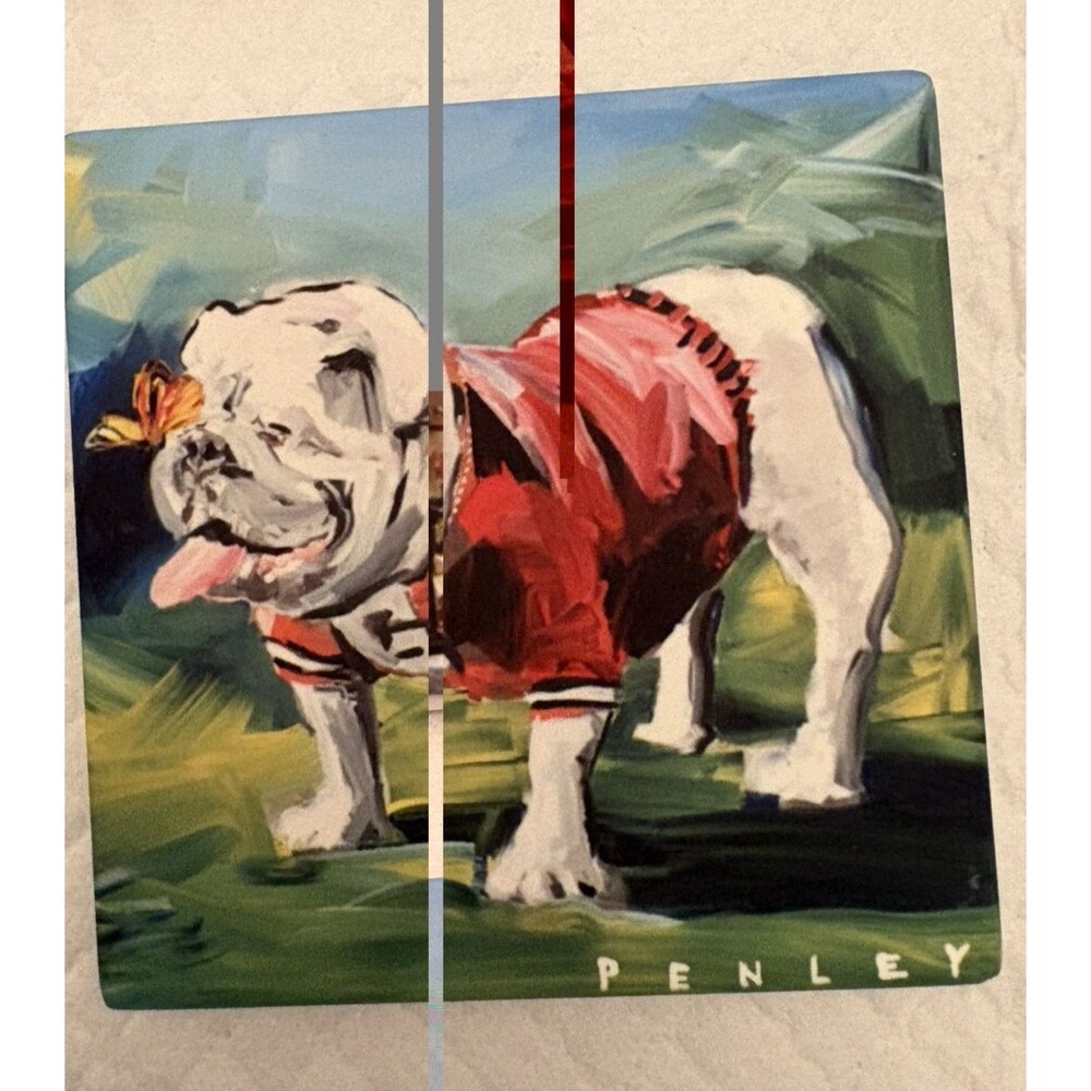 Vintage UGA Steve Penley Set of 4 Collector Slate Coasters - Georgia Bulldogs - Picture 7 of 9